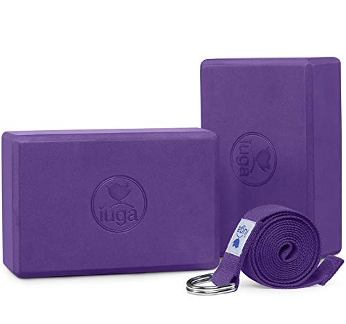 IUGA Yoga Block 2 Pack with Yoga Strap High Density Yoga Blocks 9x6x3to Improve Strength Flexibility and Balance Light Weight and Non-Slip Surface for Yoga Pilates and Meditation IUGA Yoga Block 2 Pack with Yoga Strap High Density Yoga Blocks 9x6x3to Improve Strength Flexibility and Balance Light Weight and Non-Slip Surface for Yoga Pilates and Meditation