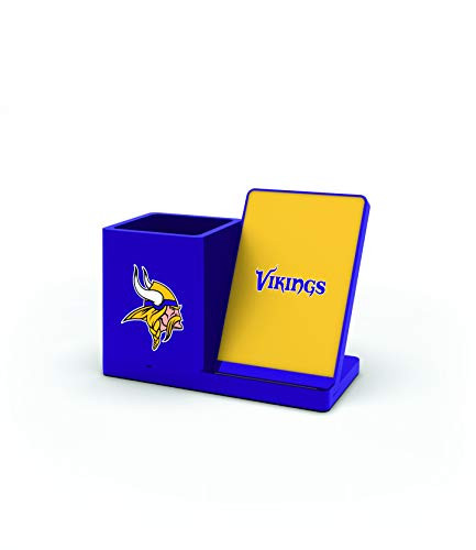 NFL Minnesota Vikings Wireless Charger and Desktop Organizer Team Color