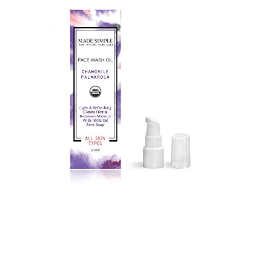 Certified Organic Raw Vegan Cruelty-free Chamomile Palmarosa Face Wash Oil