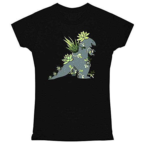 Pop Threads Plantzilla Succulent Kaiju Funny Monster Plants Black 2XL Graphic Tee T Shirt for Women