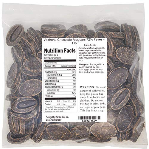 Valrhona Chocolate Araguani 72 percent Feves - 1 lb
