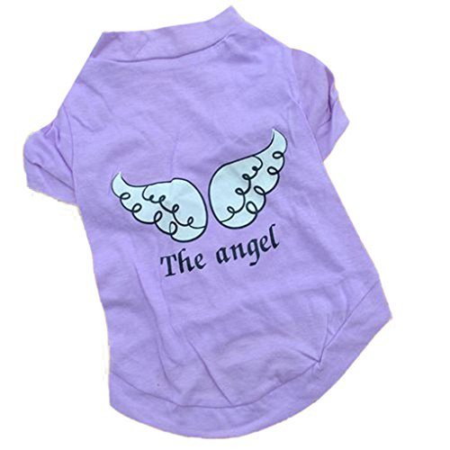 haoricu Pet Clothes Summer The Angel Vest Cotton Pet Clothing Pet Costume Small Dog Cat Apparel Sleeveless T Shirt Purple S haoricu Pet Clothes Summer The Angel Vest Cotton Pet Clothing Pet Costume Small Dog Cat Apparel Sleeveless T Shirt Purple S