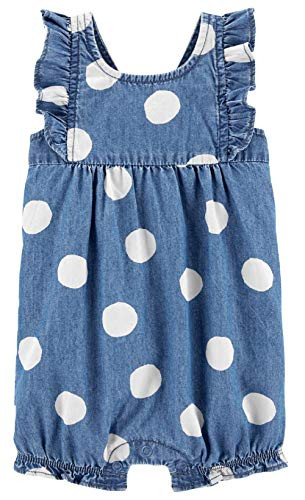 Carters Baby Girls 1-Piece Romper  Chambray 18 Months