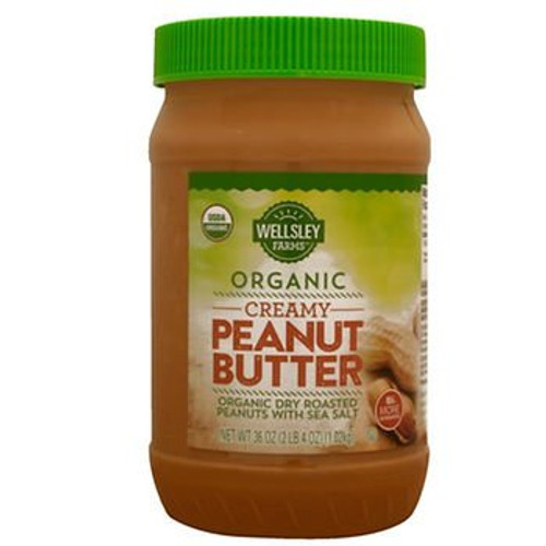Wellsley Farms Organic Creamy Peanut Butter 36 oz. AS Wellsley Farms Organic Creamy Peanut Butter 36 oz. AS