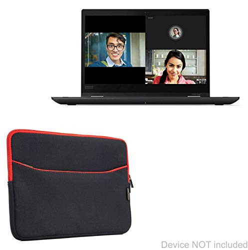 Lenovo ThinkPad X380 Yoga  13.3 in  Case BoxWave  SoftSuit with Pocket  Soft Pouch Cover w Sleeve for Lenovo ThinkPad X380 Yoga  13.3 in  - Jet Black with Red Trim