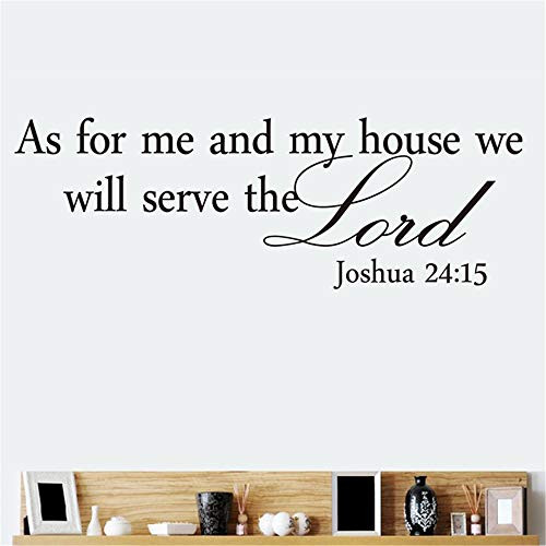 shbian Stickers Vinyl Wall Art Decals Letters Quotes Decoration As for Me and My House we Will Serve The Lord Joshua 24 15 Bible Verse Religious Wall Decal