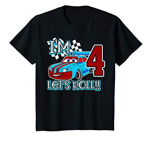 Kids Race Car 4th Birthday 4 Year Old Racing Car Driver Gift T-Shirt
