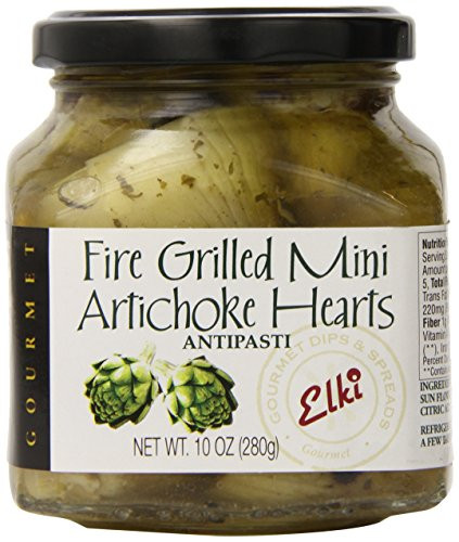 Elkis Gourmet Fire Grilled Marinated Mini Artichoke Hearts 10 Ounce