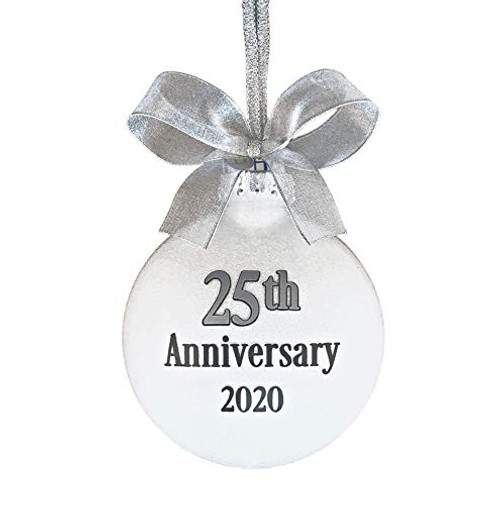 25th Anniversary Ornament 2020 25th Wedding Anniversary Gifts For Couple Silver Anniversary Gifts 25th Silver Anniversary Ornament