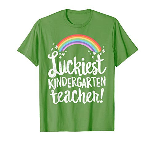 Luckiest Kindergarten Teacher St Patricks Day T-Shirt Gift T-Shirt