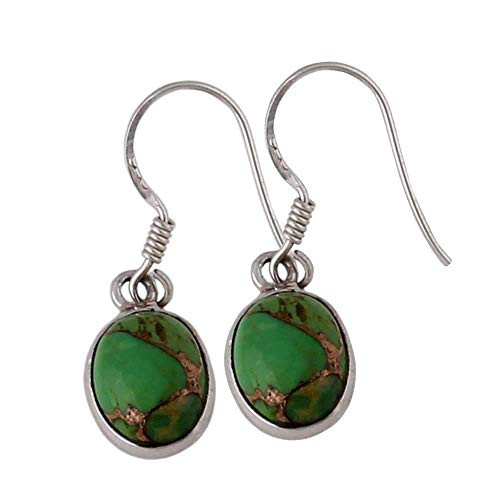 Color Gemstone Silver Earrings for Women Drop Earrings Oval Green Turquoise Earring Dangle Earrings Mothers Day Gift Color Gemstone Silver Earrings for Women Drop Earrings Oval Green Turquoise Earring Dangle Earrings Mothers Day Gift