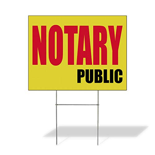 Plastic Weatherproof Yard Sign Notary Public Business for Sale Sign One Side 18inx12in Plastic Weatherproof Yard Sign Notary Public Business for Sale Sign One Side 18inx12in