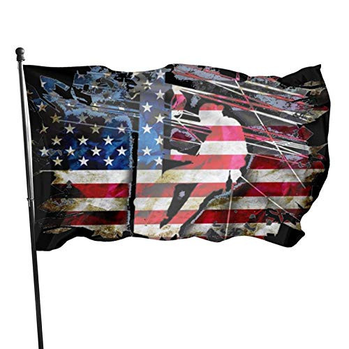 American Flag Lineman USA Patriotic 3x5 Foot Indoor Outdoor Flag Vivid Color and UV Fade Resistant Brass Grommets