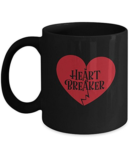 Heart Breaker Black Coffee Mugs - Funny Valentines Day Gifts - Funny Christmas Gifts - Porcelain Black Coffee Mug Cute Cool Ceramic Cup Black Best of