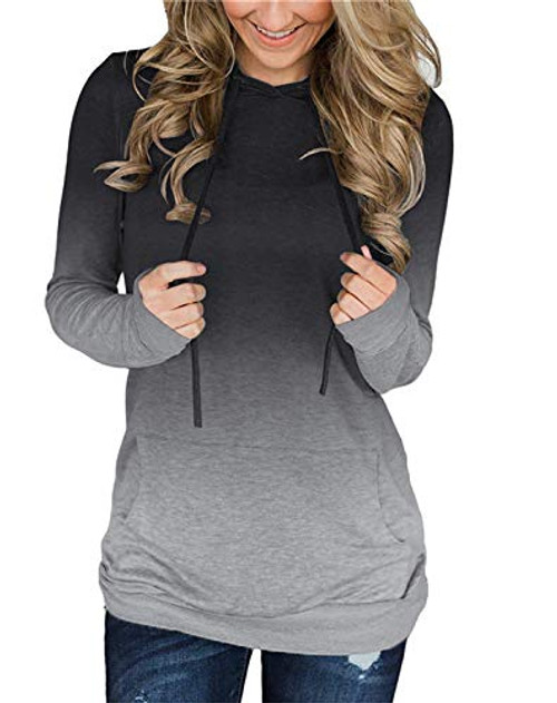 onlypuff Hooded Sweatshirt Ombre Tie-dye Shirt Casual Long Sleeve Tunic Tops Gray S onlypuff Hooded Sweatshirt Ombre Tie-dye Shirt Casual Long Sleeve Tunic Tops Gray S