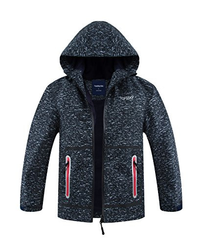 M2C Boys Hooded Fleece Lined Waterproof Windbreaker Active Jacket 7 8 Black