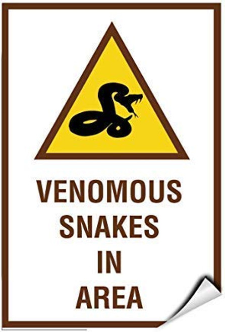 Venomous Snakes in Area Activity Sign Campground Signs Warning Stickers Lable Decal Safety Signs and Stickers Vinyl for House Van Property Car Window 7 Inches X 10 Inches