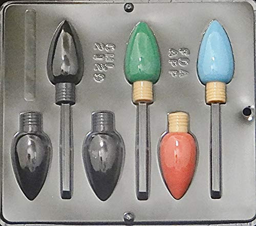 Christmas Bulb Light Lollipop Chocolate Candy Mold Christmas 2129