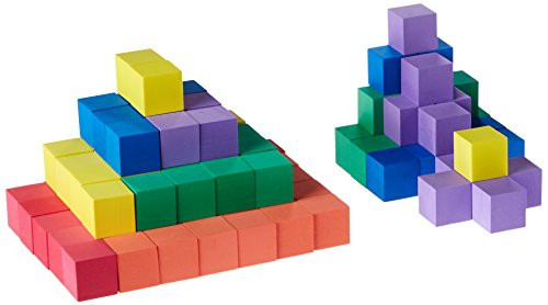 ETA hand2mind 1-Inch Foam Color Cubes with Storage Tub (Set of 102)