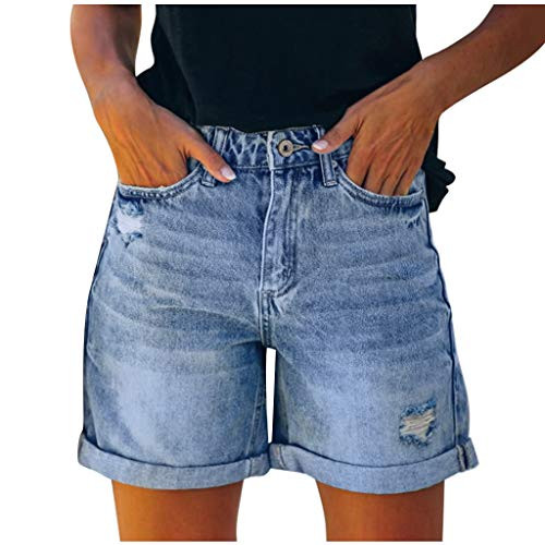 NANTE Top Fashion Womens Shorts Summer Pocket Jeans Casual Hole Bottom Denim Pants Ladies Plus Size Loose Shorts S Blue NANTE Top Fashion Womens Shorts Summer Pocket Jeans Casual Hole Bottom Denim Pants Ladies Plus Size Loose Shorts S Blue