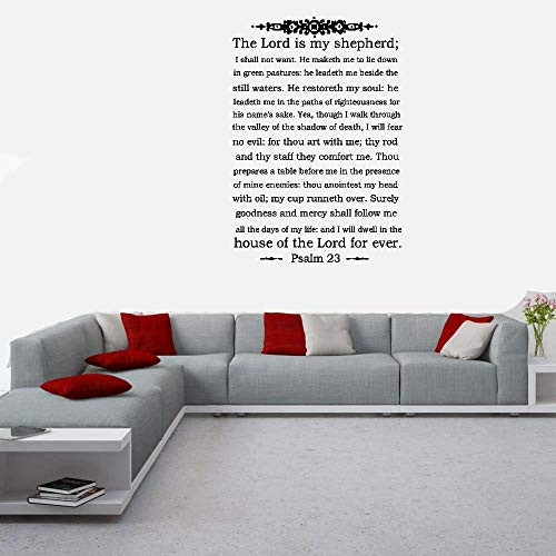 Tiuep Mural Saying Wall Decal Sticker Art Mural Home Decor Quote The Lord is My Shepherd Wall Decal Psalm 23 for Living Room Bedroom Tiuep Mural Saying Wall Decal Sticker Art Mural Home Decor Quote The Lord is My Shepherd Wall Decal Psalm 23 for Living Room Bedroom