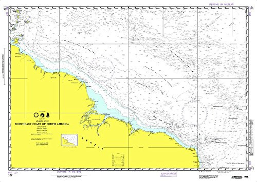 Paradise Cay Publications NGA Chart 107  Northeast Coast of South America  Waterproof  30 x 43
