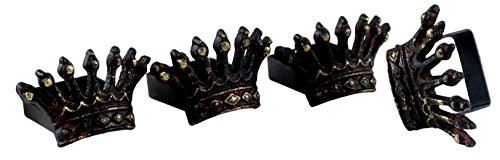 Party Explosions King Crown Rustic Style Cast Iron Napkin Rings - Set of 4