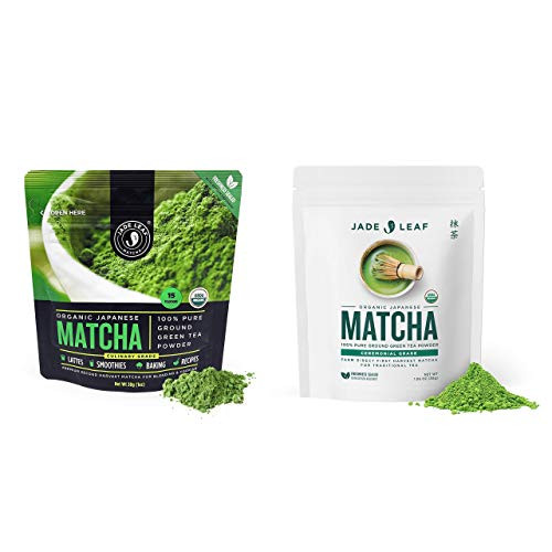 Jade Leaf Culinary plus Ceremonial Matcha Bundle - Organic Matcha Green Tea Powder Culinary Pouch 30g and Ceremonial Pouch 30g Jade Leaf Culinary plus Ceremonial Matcha Bundle - Organic Matcha Green Tea Powder Culinary Pouch 30g and Ceremonial Pouch 30g