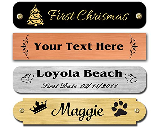 0.5 inch  H x 2.5 inch  W Brass Nameplates Metal Plate Personalized Custom Engraved Tag Name Plaque Square or Round Corners Made in USA  Polished Silver