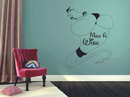 Make A Wish Magic Genie Lamp Aladdin Quotes Walt Disney Wall Sticker Vinyl Wall Art Decal for Girl Boy Baby Kid Bedroom Nursery Daycare Home Decor Stickers Wall Art Vinyl Decoration Size  20x18 inch Make A Wish Magic Genie Lamp Aladdin Quotes Walt Disney Wall Sticker Vinyl Wall Art Decal for Girl Boy Baby Kid Bedroom Nursery Daycare Home Decor Stickers Wall Art Vinyl Decoration Size  20x18 inch