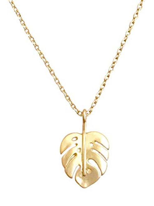 necklace monstera LEAF gold plated chain and charm tropical palm simple dainty delicate everyday necklace monstera LEAF gold plated chain and charm tropical palm simple dainty delicate everyday
