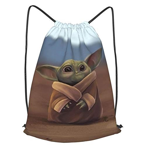 The Child Baby Yo-Da Drawstring Bag Backpack Bundle Pocket Shoulder Bag for Youth Girls Boys Gym Sport Yoga