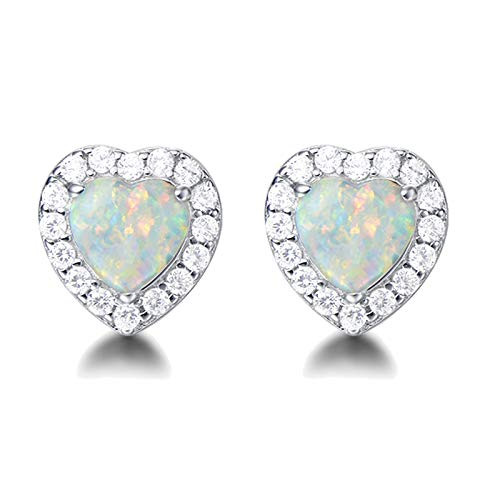 FANCIME Birthstone Earrings for Women 925 Sterling Silver Created Opal Earrings Halo Heart Stud Earrings Hypoallergenic Earrings Fine Jewelry for Women Girls FANCIME Birthstone Earrings for Women 925 Sterling Silver Created Opal Earrings Halo Heart Stud Earrings Hypoallergenic Earrings Fine Jewelry for Women Girls