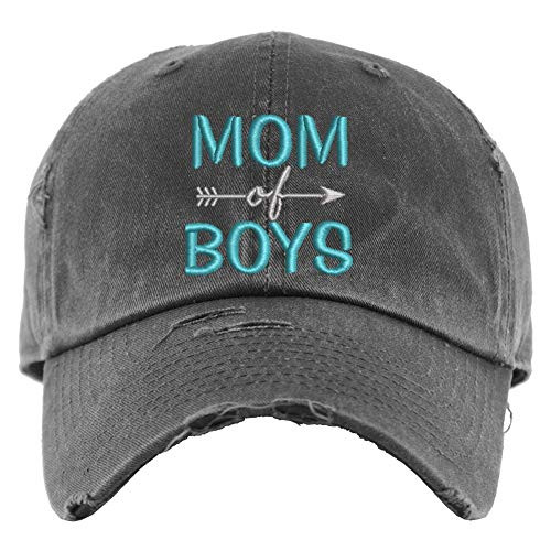 Mom of Boys Hat   Distressed Baseball Cap OR Ponytail Hats for Women   Boy Mom Trucker Hat Boy Mama