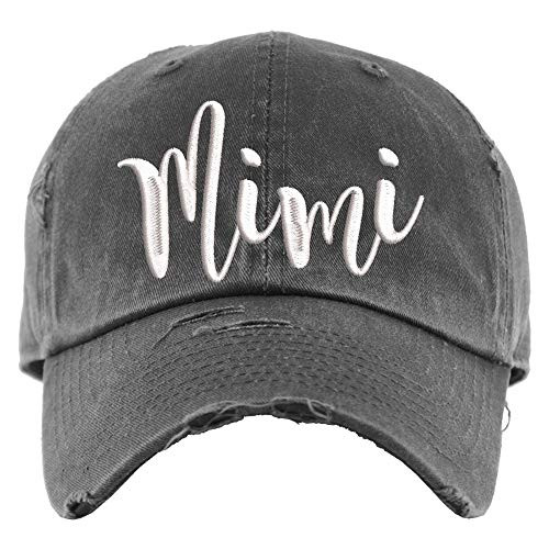 Mimi Hat   Embroidered Womens Hat   Distressed Baseball Cap OR Ponytail Hat   Gift For Mimi   Custom Embroidered Hat