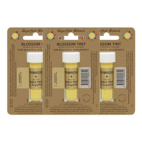 3 x Sugarflair Primrose Edible Blossom Tints Food Colour Colouring Dust Powder 3 x Sugarflair Primrose Edible Blossom Tints Food Colour Colouring Dust Powder