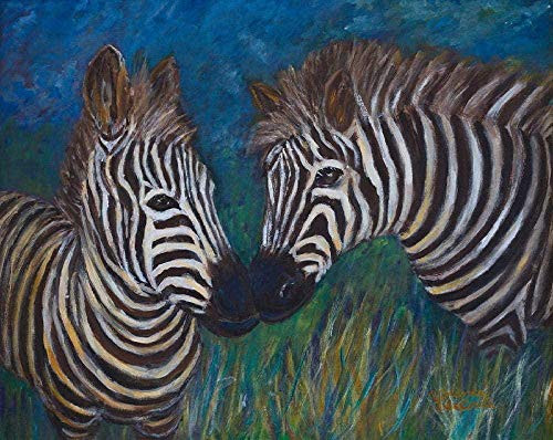 N H DIY Black and White Adult Zebra Animal kit for Adult Painting by Numbered kit on Canvas Suitable for Beginners