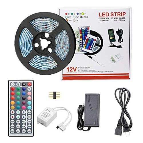 ZtuoYong LED Strip Lights, 16.4ft RGB LED Light Strip 5050 LEDs, RGB Color Changing LED Strip Lights with Remote for Home Lighting Kitchen Bed Flexible Strip Lights, TV Strip Backlight