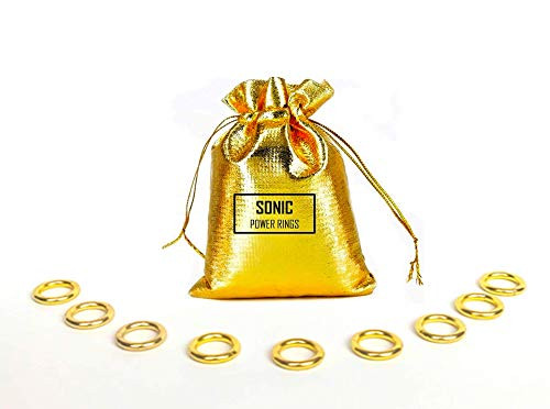 Toys Sonic - Gold 9 Mini Metal Power Rings - Game Figure Display - by AAA World
