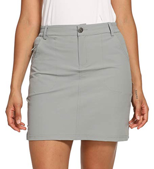 CQC Womens Outdoor UPF 50 plus  Golf Skort Casual Active Skirts Build-in Shorts with Pockets Gray M