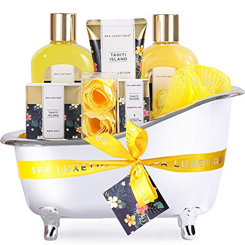 Gift Baskets for Women Spa Luxetique Spa Bath Set 8pc Home Bath and Body Gifts Set Spa Gifts Set Includes Body Lotion Bubble Bath Bath Salt Essential Oil Beauty Gifts for Women and Men