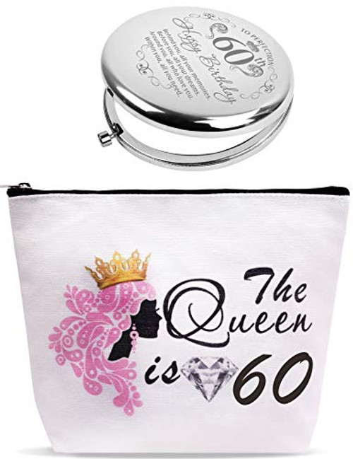 60th Birthday Mirror 60th Birthday Makeup Bag 60th Birthday Gifts for Women 60th Birthday Gifts Ideas Birthday Gift 60 Year Old Woman 60 Birthday Gifts for Women 60th Bday Gifts for Women