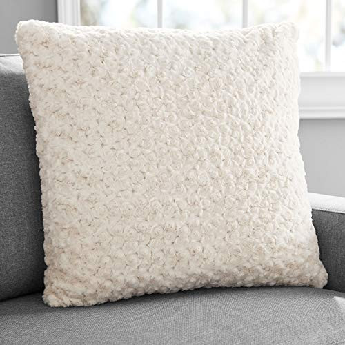 Better Homes  and  Gardens Rosette Plush Decorative Toss Pillow - 22 inch  - Ivory