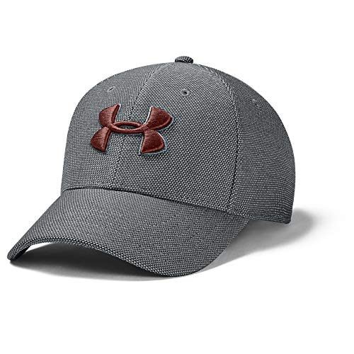 Under Armour Mens Heathered Blitzing 3.0 Cap  Pitch Gray  012  Cinna Red  Large X-Large