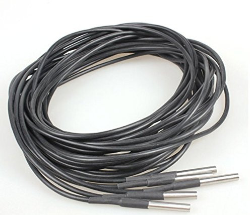 Glamorway Practical DS18b20 3M/9.84ft Waterproof Digital Temperature Temp Sensor Probe (5pcs)