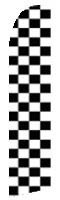 Checkered B W  Swooper Flag Feather Fly Knitted Polyester Decorative House