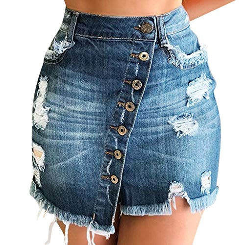 NREALY Falda Womens Summer Plus Size Shorts Denim Mini Skirt Skirt L Blue