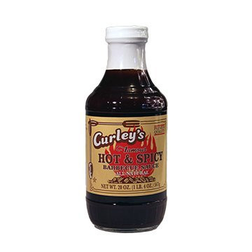 Curleys Famous Hot  and  Spicy Barbecue Sauce 20 oz