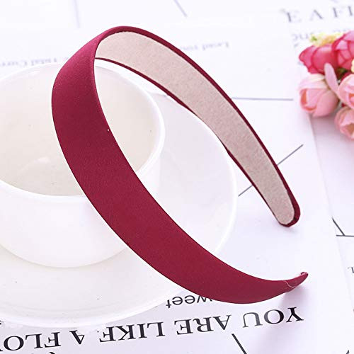 Girls Hair Accessories Satin Headband For Women 3Cm Plastic Padded Solid Bezel Hairbands Fashion Woman Head Band HoopB RED Girls Hair Accessories Satin Headband For Women 3Cm Plastic Padded Solid Bezel Hairbands Fashion Woman Head Band HoopB RED