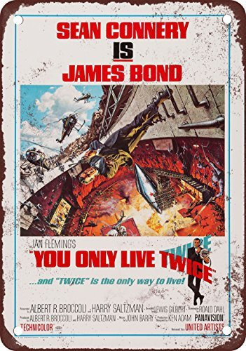 1967 James Bond You Only Live Twice Vintage Look Reproduction Metal Tin Sign 12X18 Inches